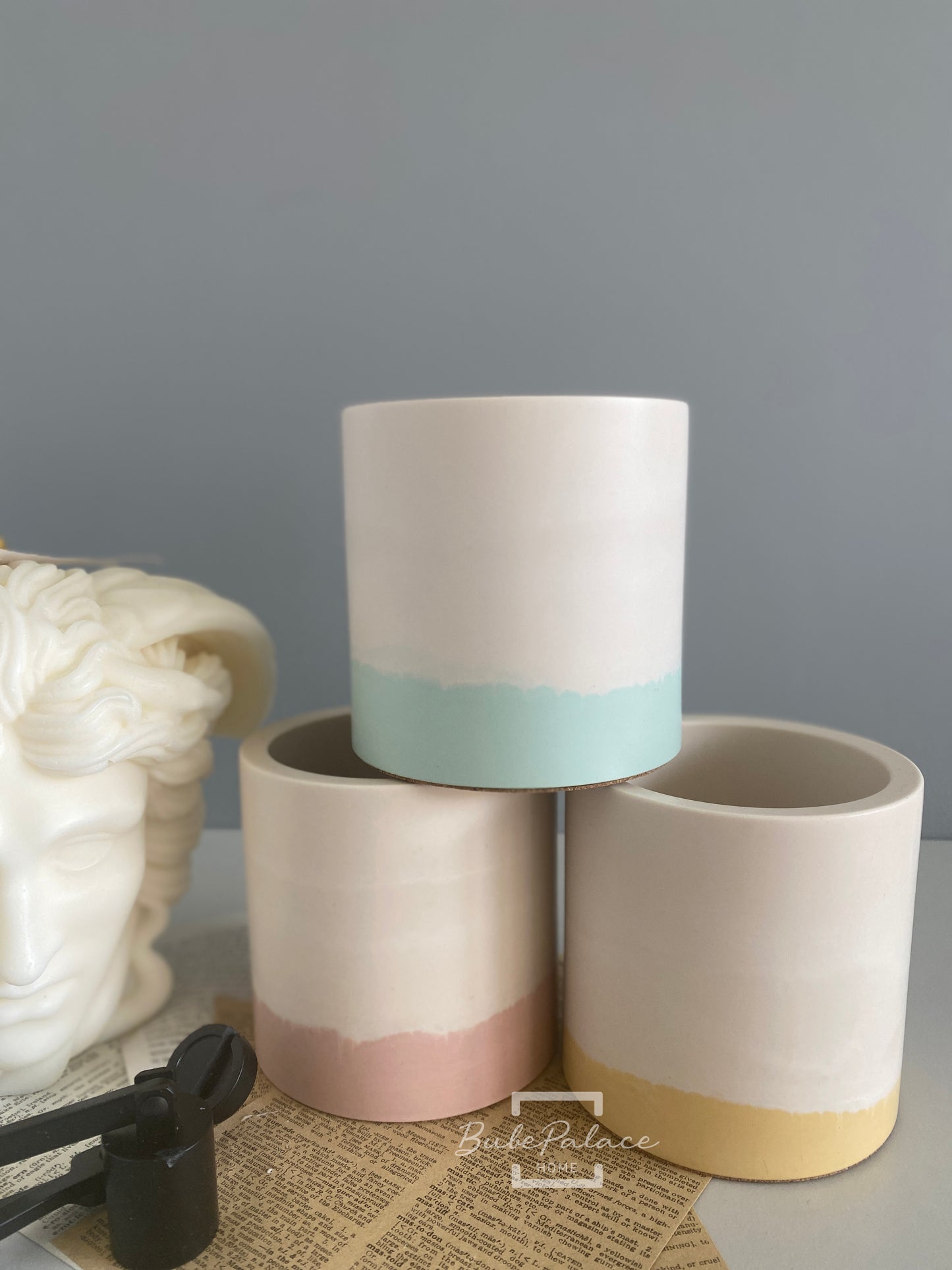 Pastel Colour Round Container Scented Candle