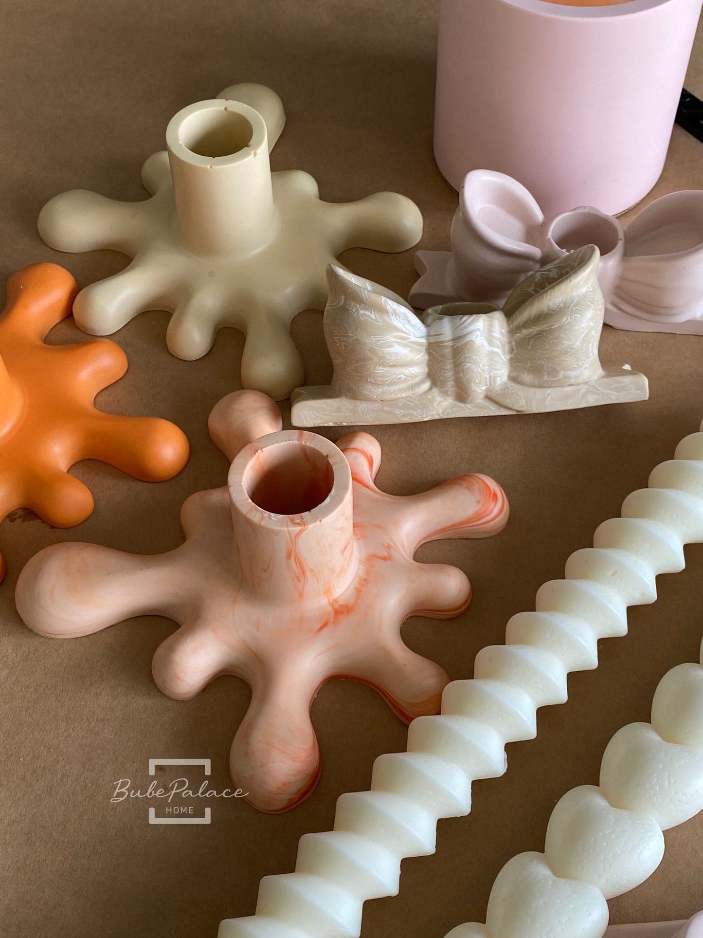 Handcrafted Wax Flowing Taper Candle Holder