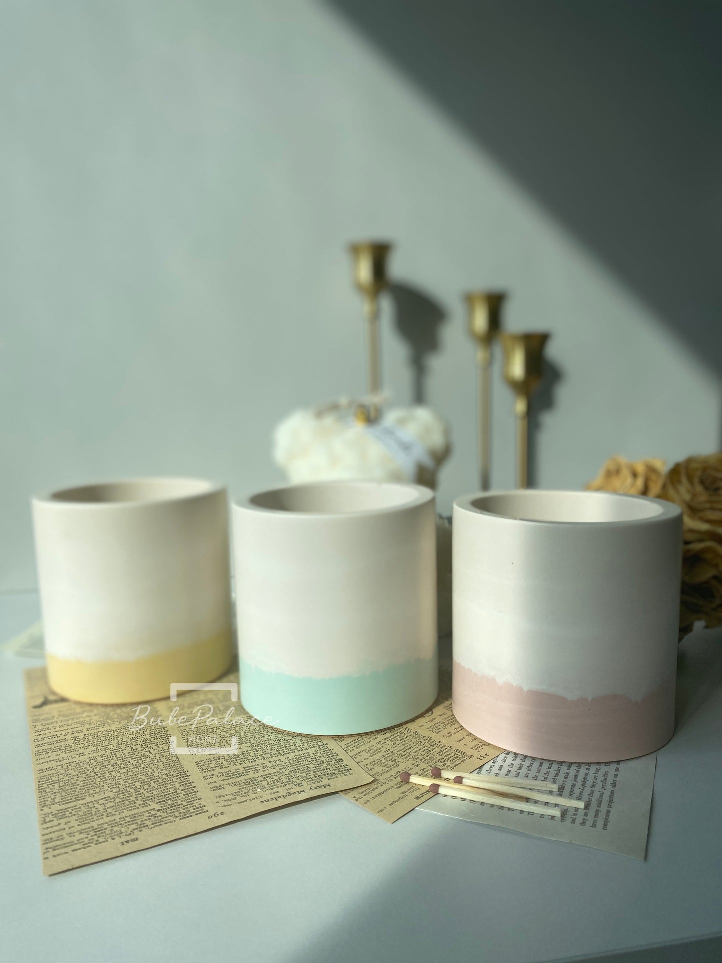 Pastel Colour Round Container Scented Candle