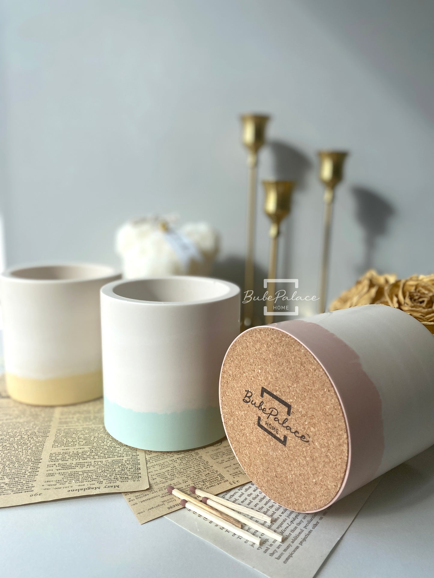 Pastel Colour Round Container Scented Candle