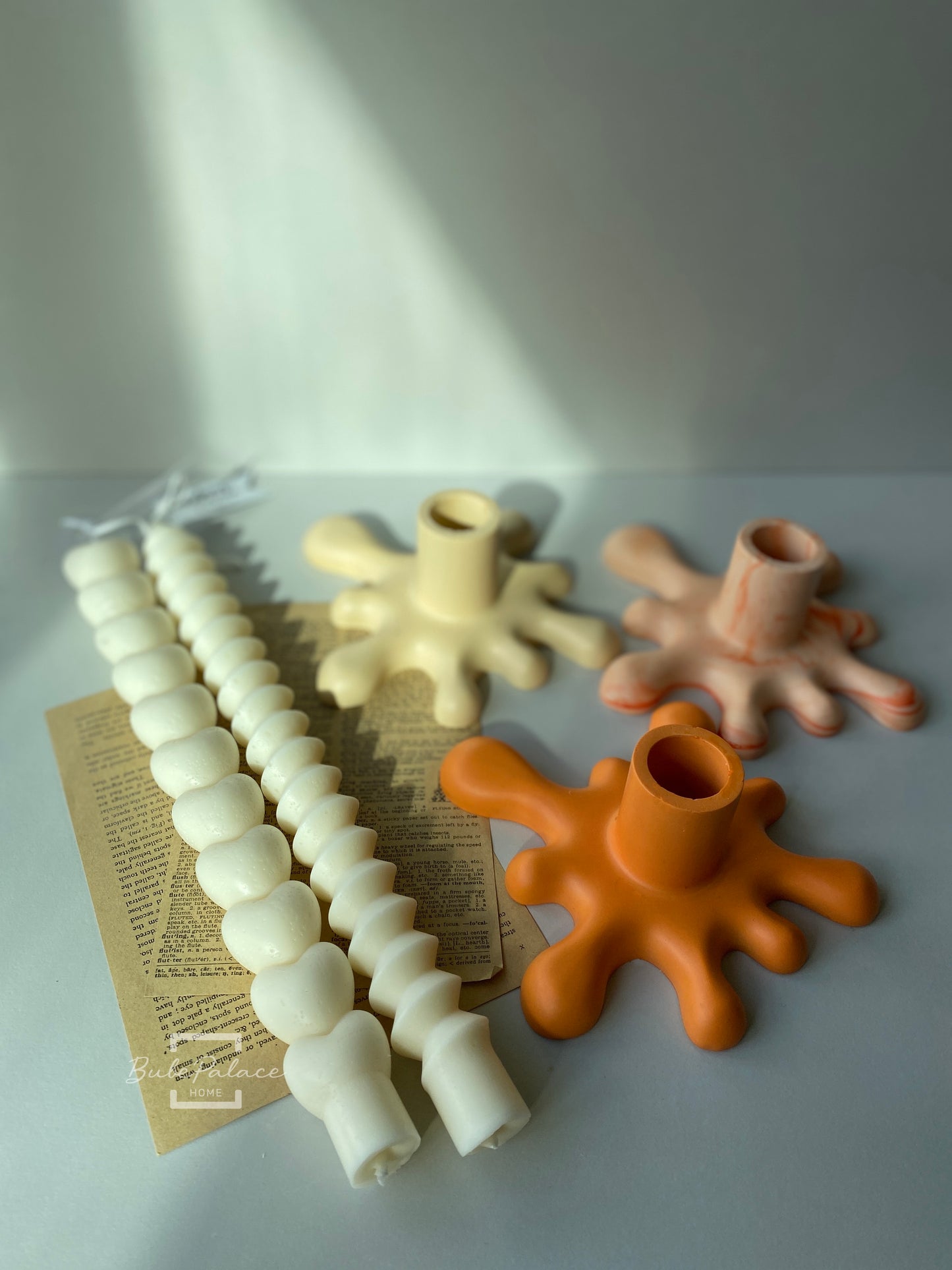 Handcrafted Wax Flowing Taper Candle Holder