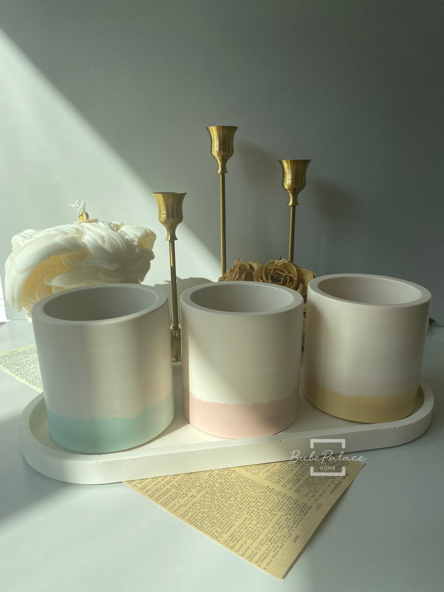 Pastel Colour Round Container Scented Candle
