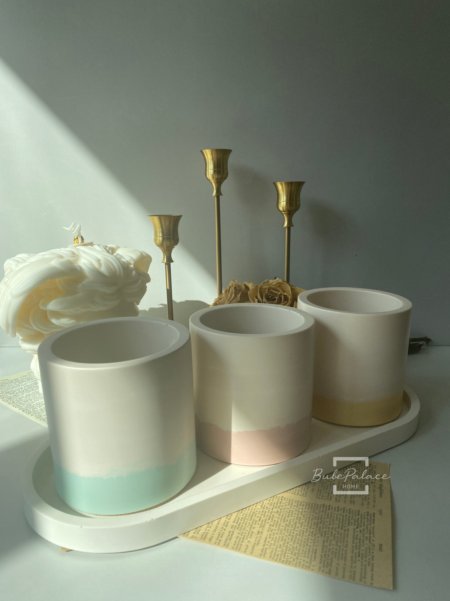 Pastel Colour Round Container Scented Candle