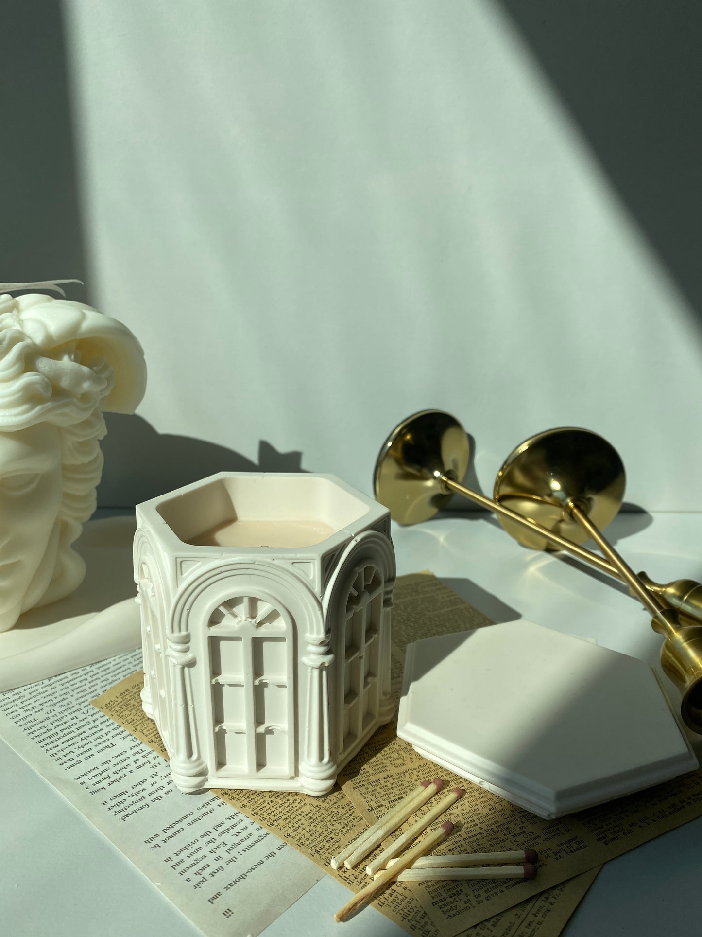 European Architecture Hexagon Container Scented Candle