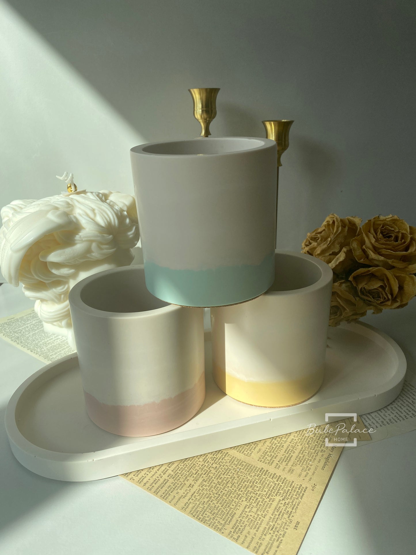 Pastel Colour Round Container Scented Candle