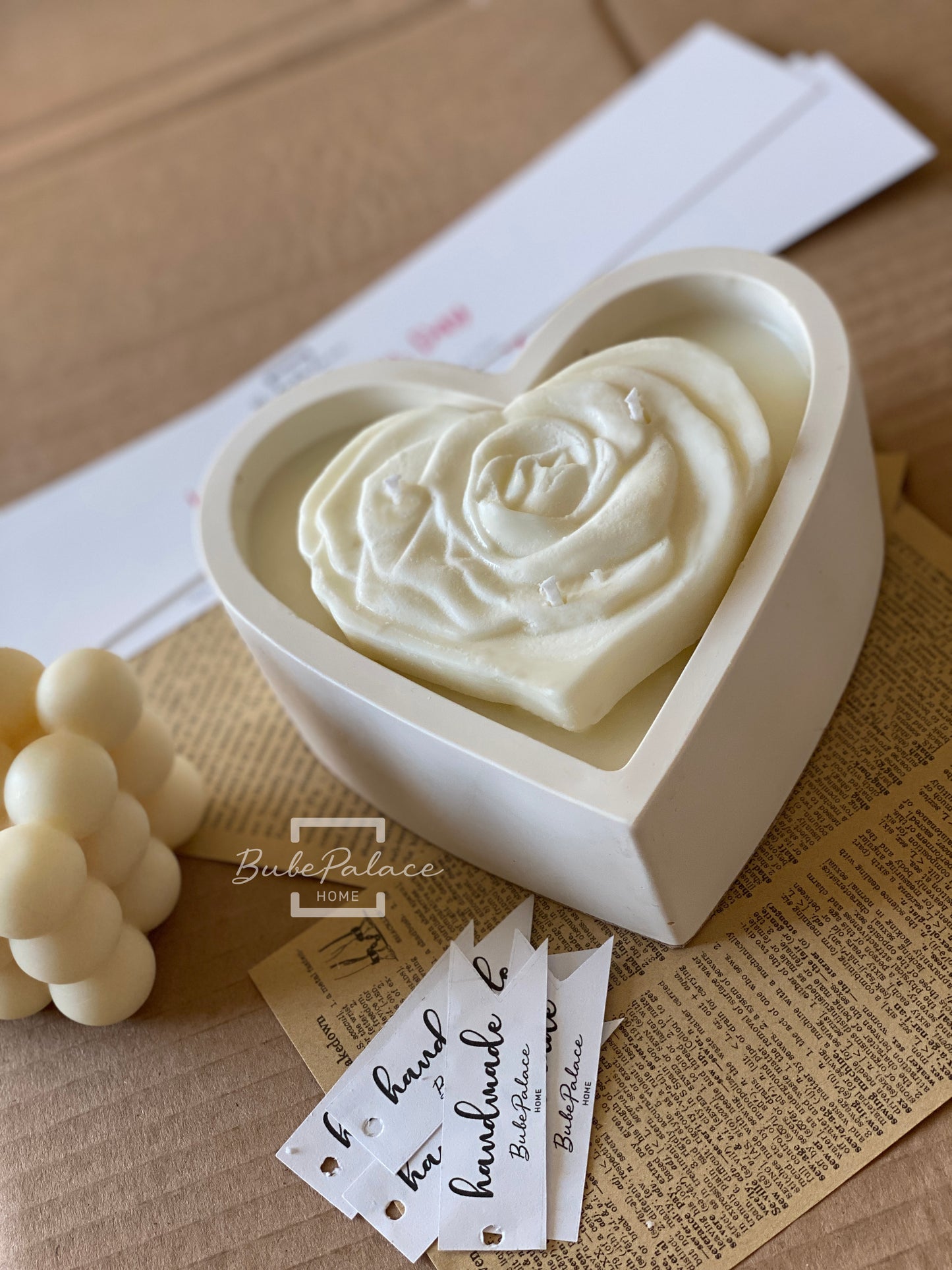 Large Heart-Shaped Container Candle