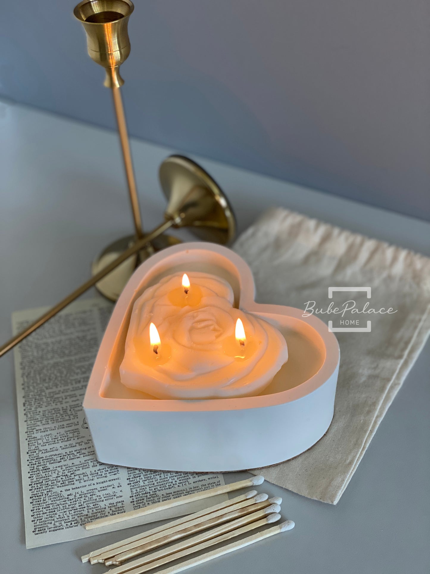 Large Heart-Shaped Container Candle