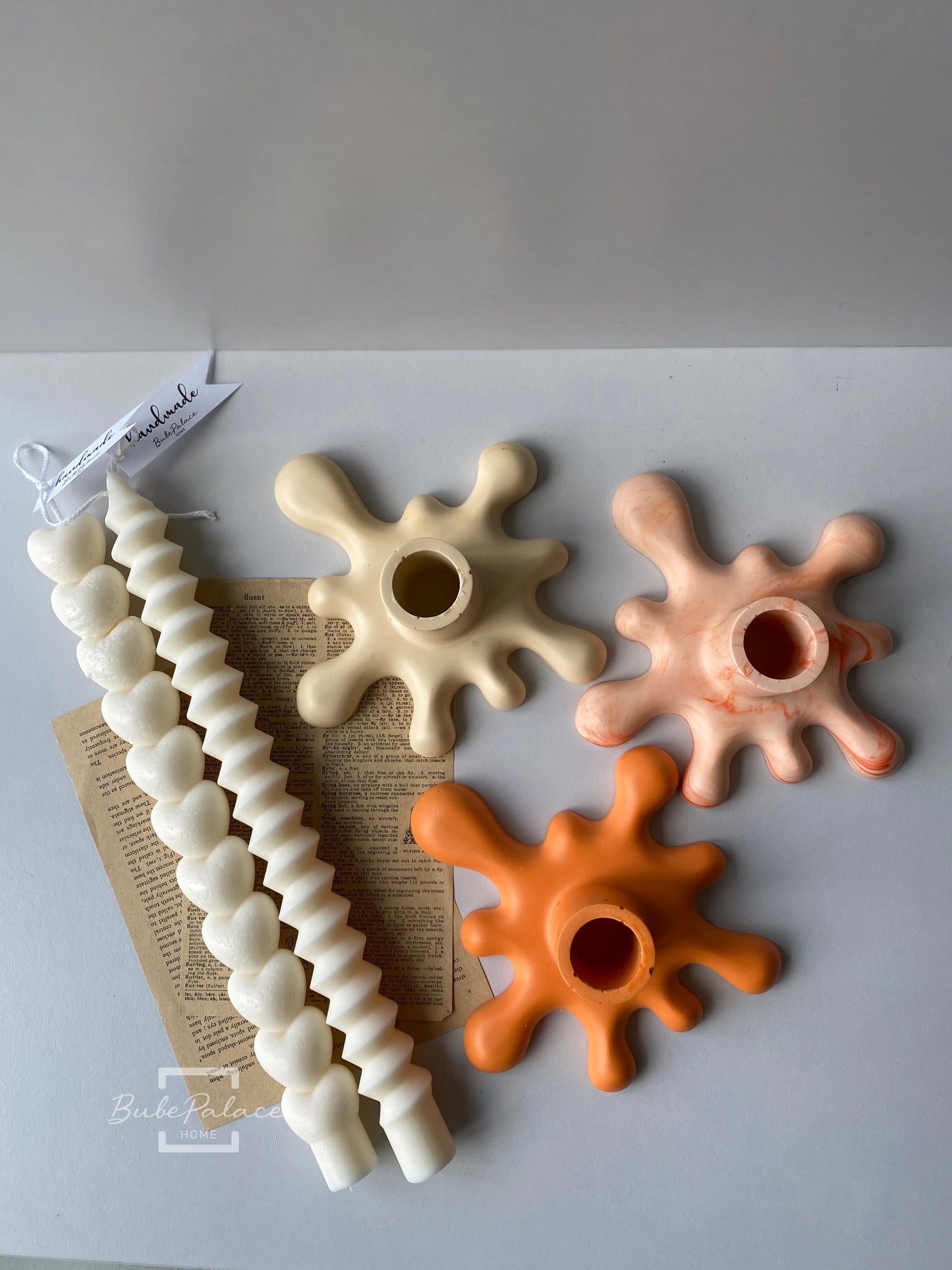 Handcrafted Wax Flowing Taper Candle Holder
