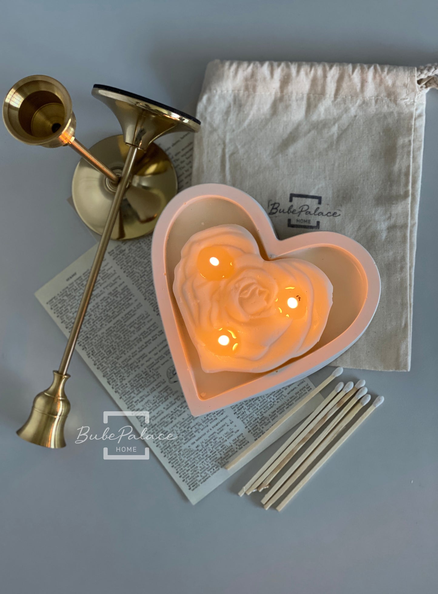Large Heart-Shaped Container Candle