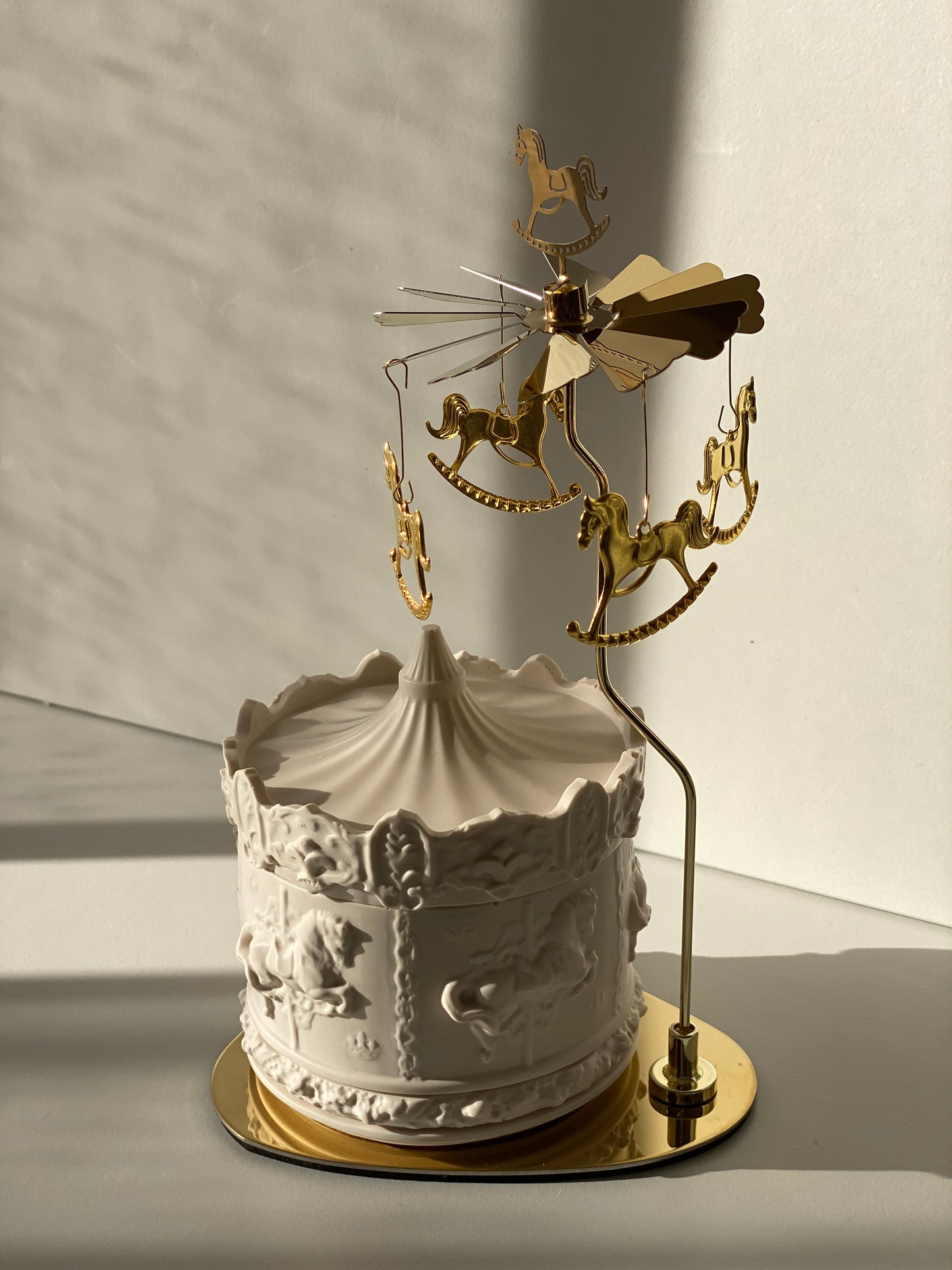 Handmade Carousel Soy Wax Candle with Carousel Spinners Gift Set