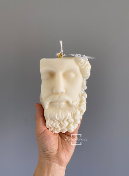 Sculpture Face Pillar Candle
