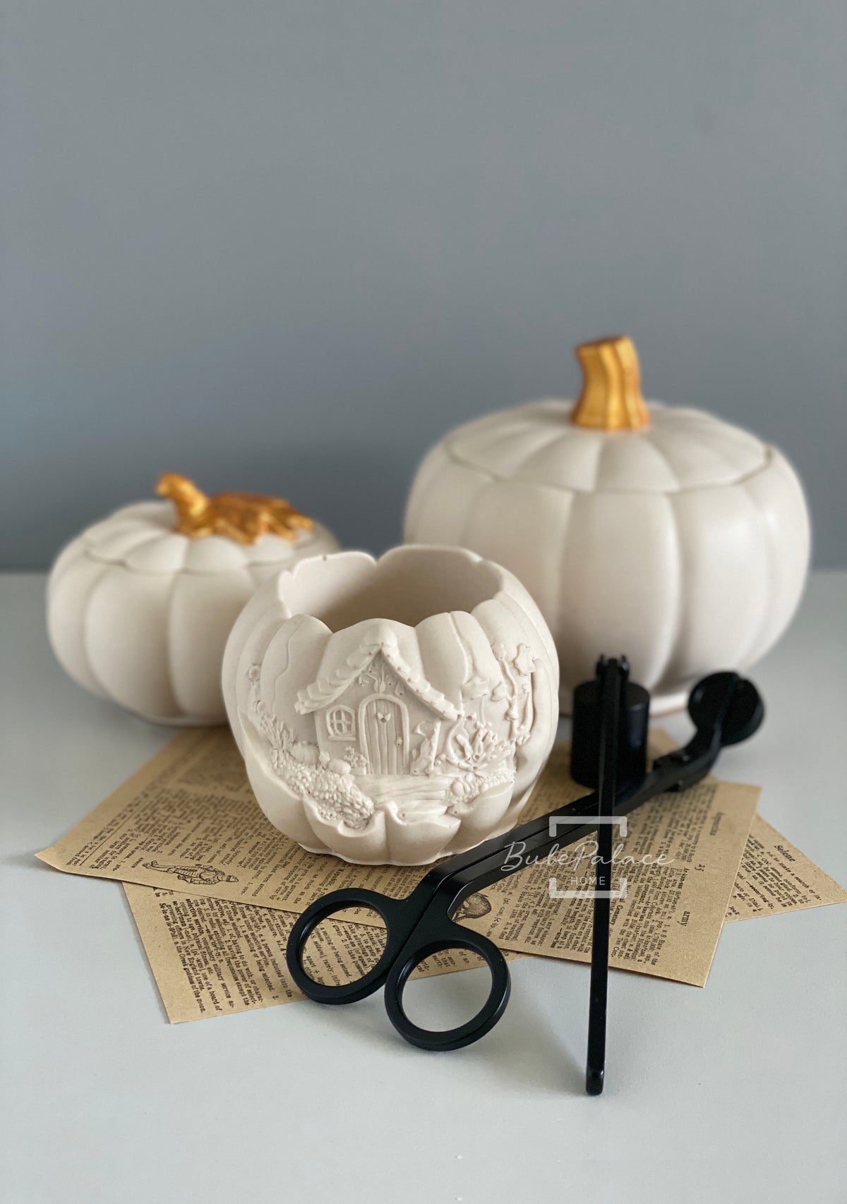 Handcrafted Pumpkin Cottage Container Candle
