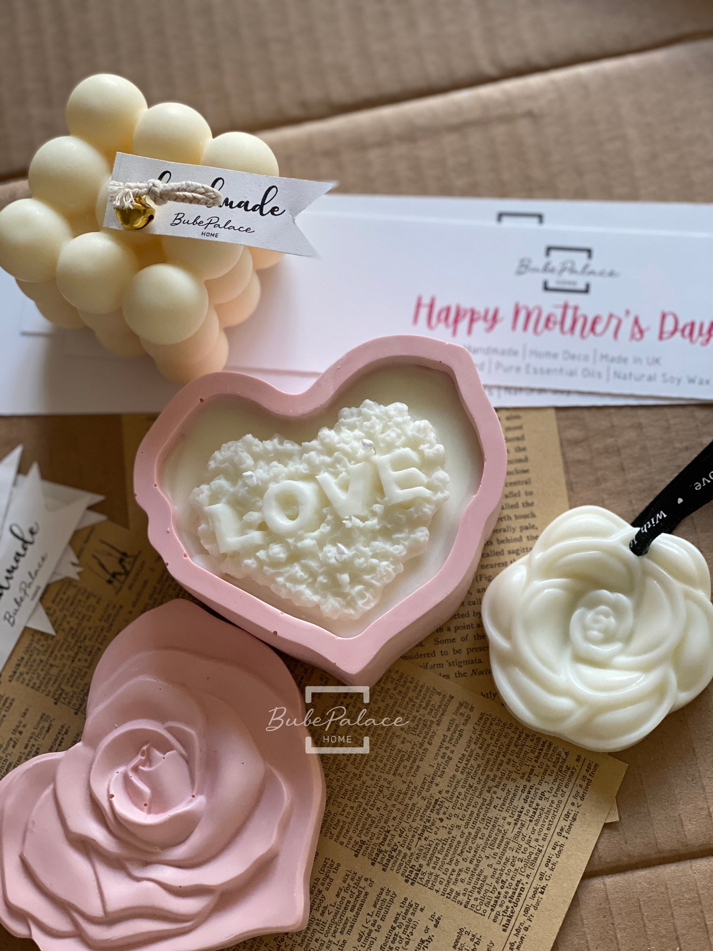 Heart-shaped container scented candle