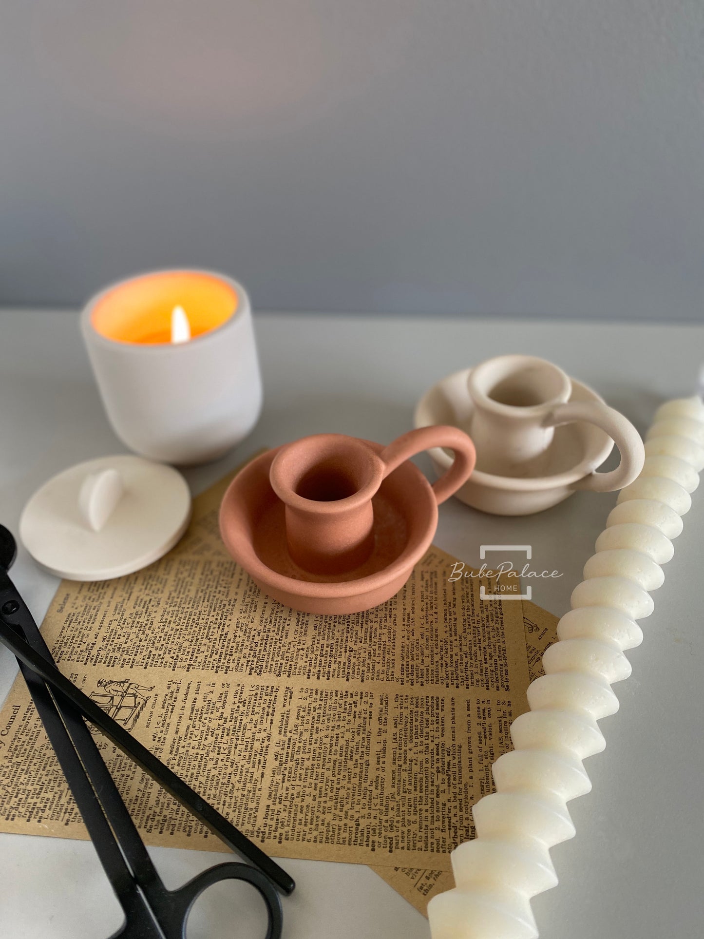 Handcrafted Vintage Teacup Shaped Taper Candle Holder