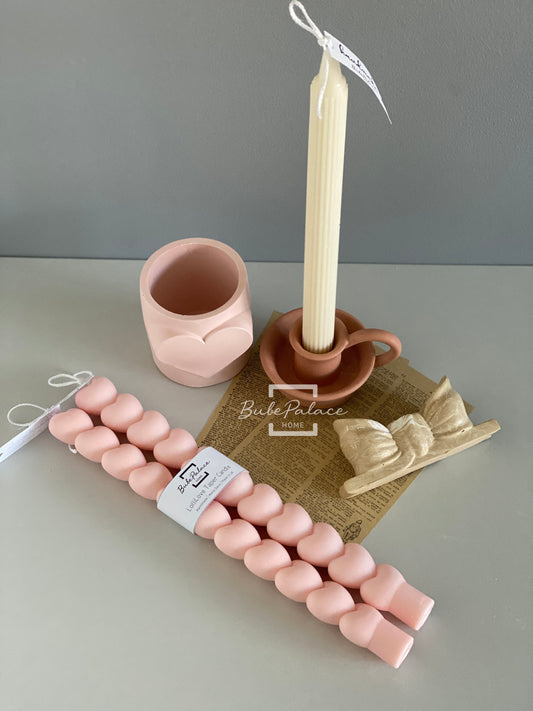 Heart-shape Taper Candle Set of 2