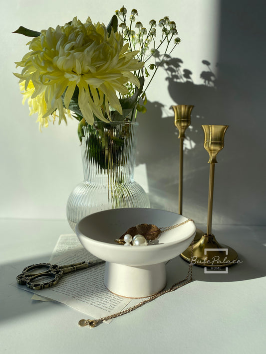 Handmade High Footed Jewellery Stone Plate