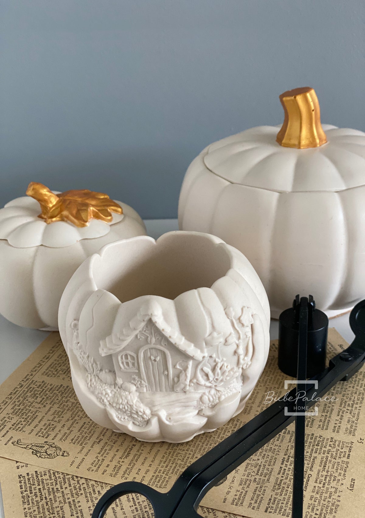 Handcrafted Pumpkin Cottage Container Candle
