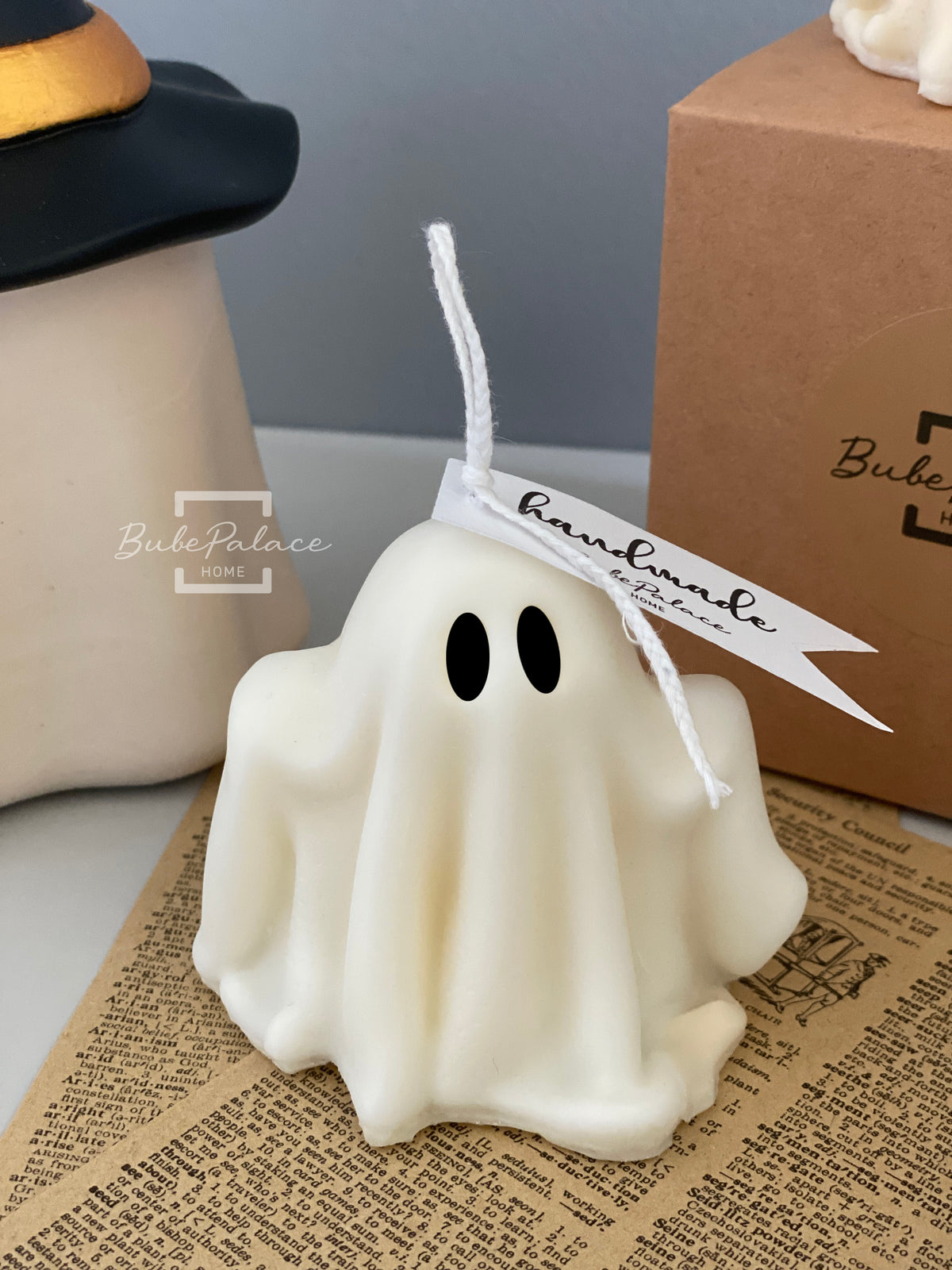 Ghost Halloween Pillar Candle