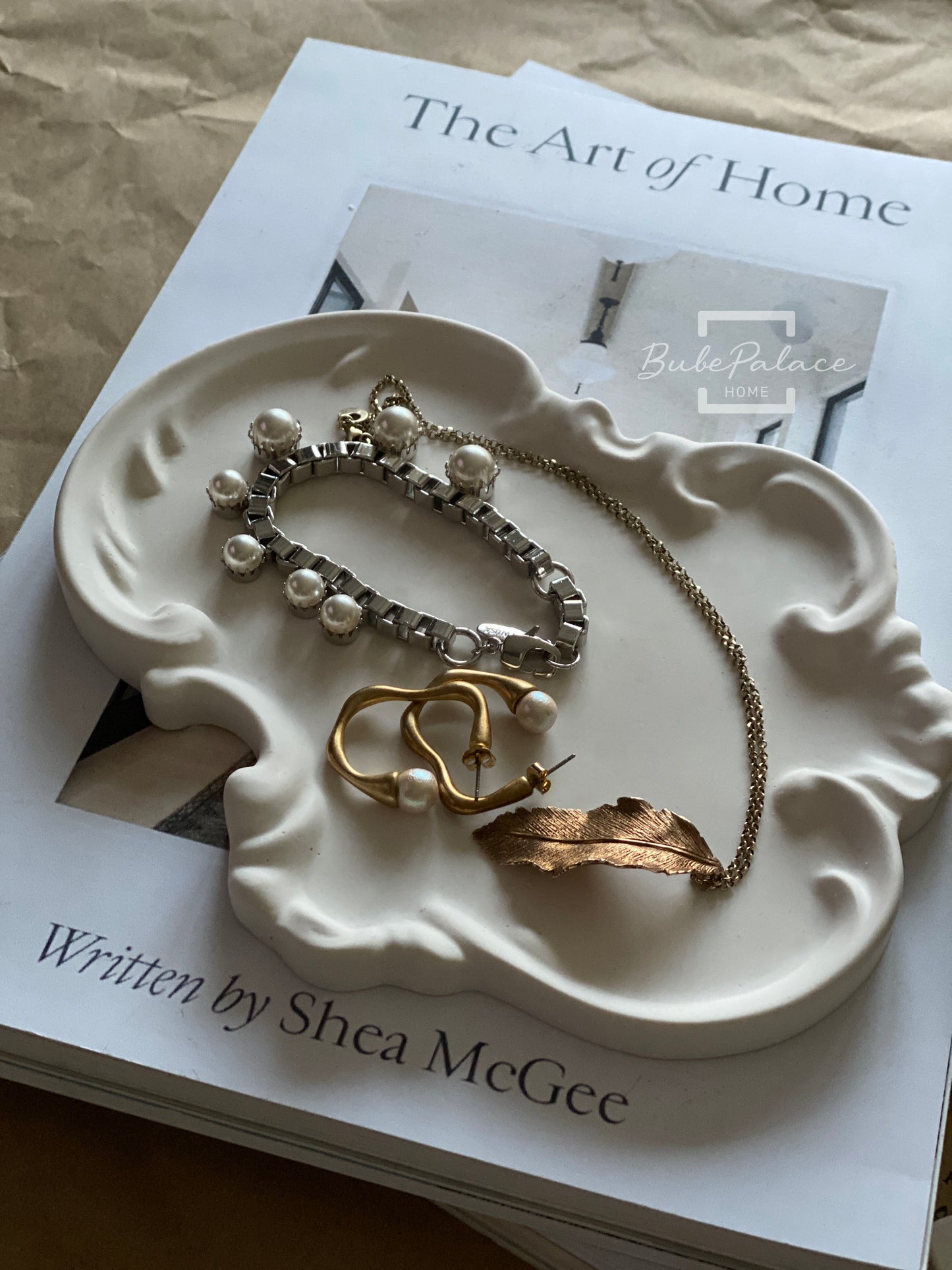 Vintage European style lace embossed tray