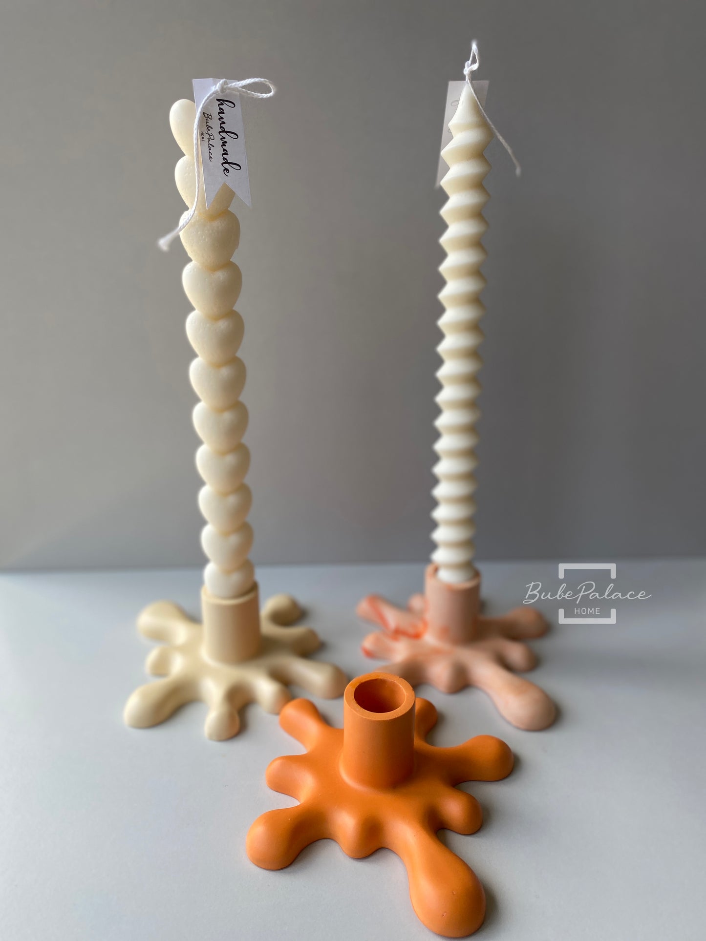 Handcrafted Wax Flowing Taper Candle Holder