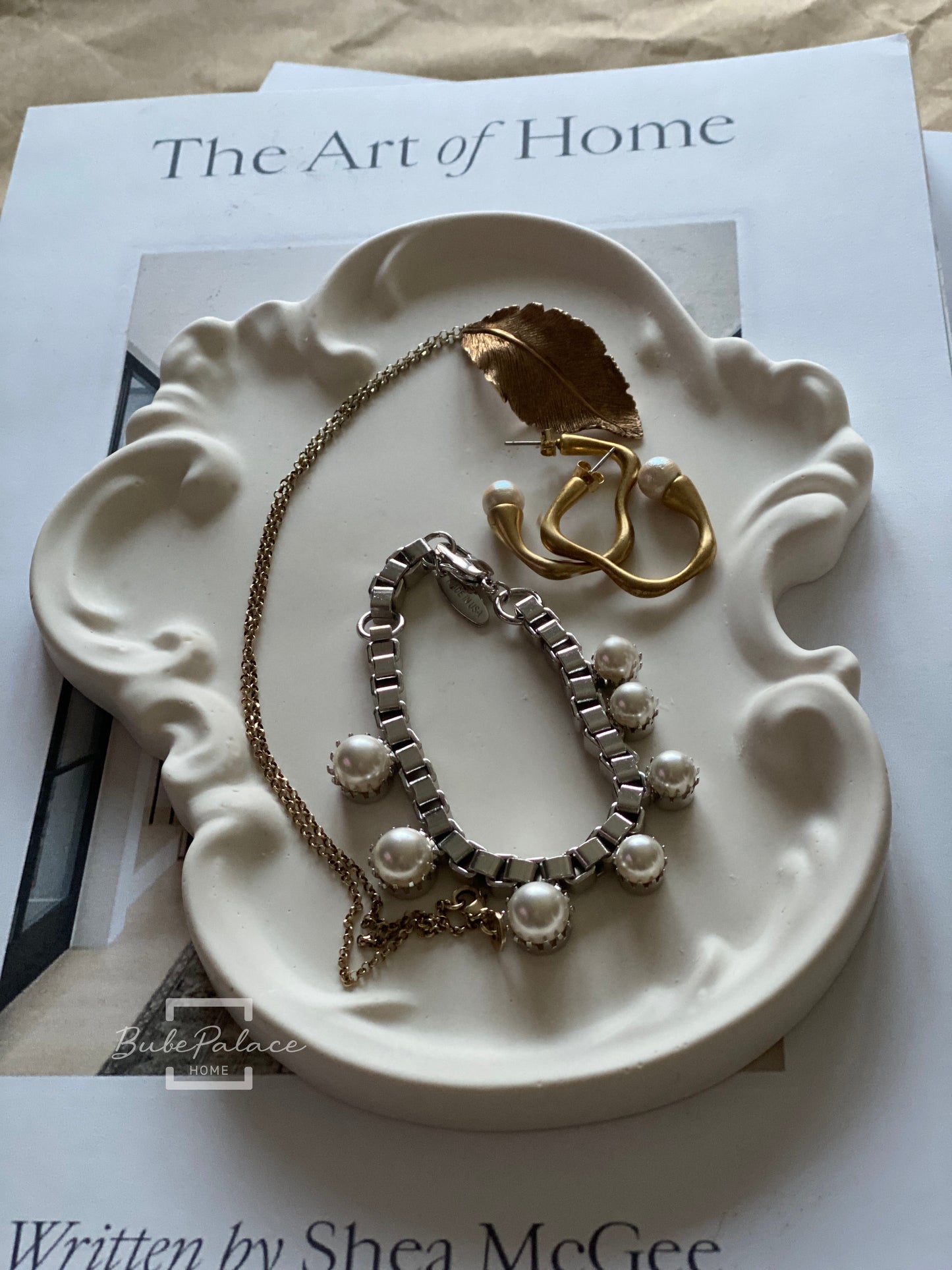 Vintage European style lace embossed tray