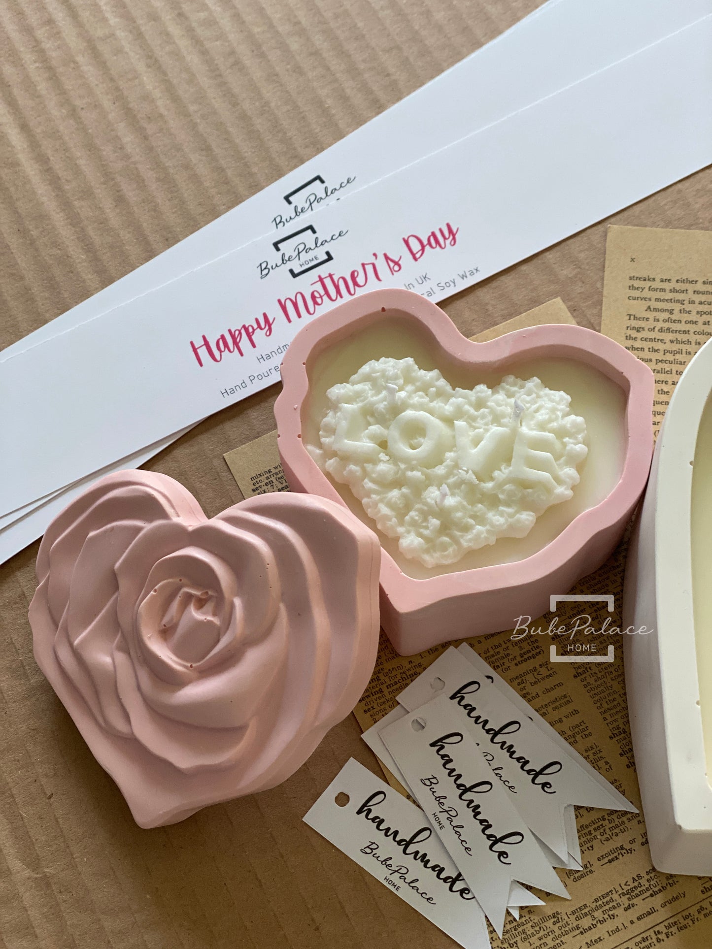 Heart-shaped container scented candle