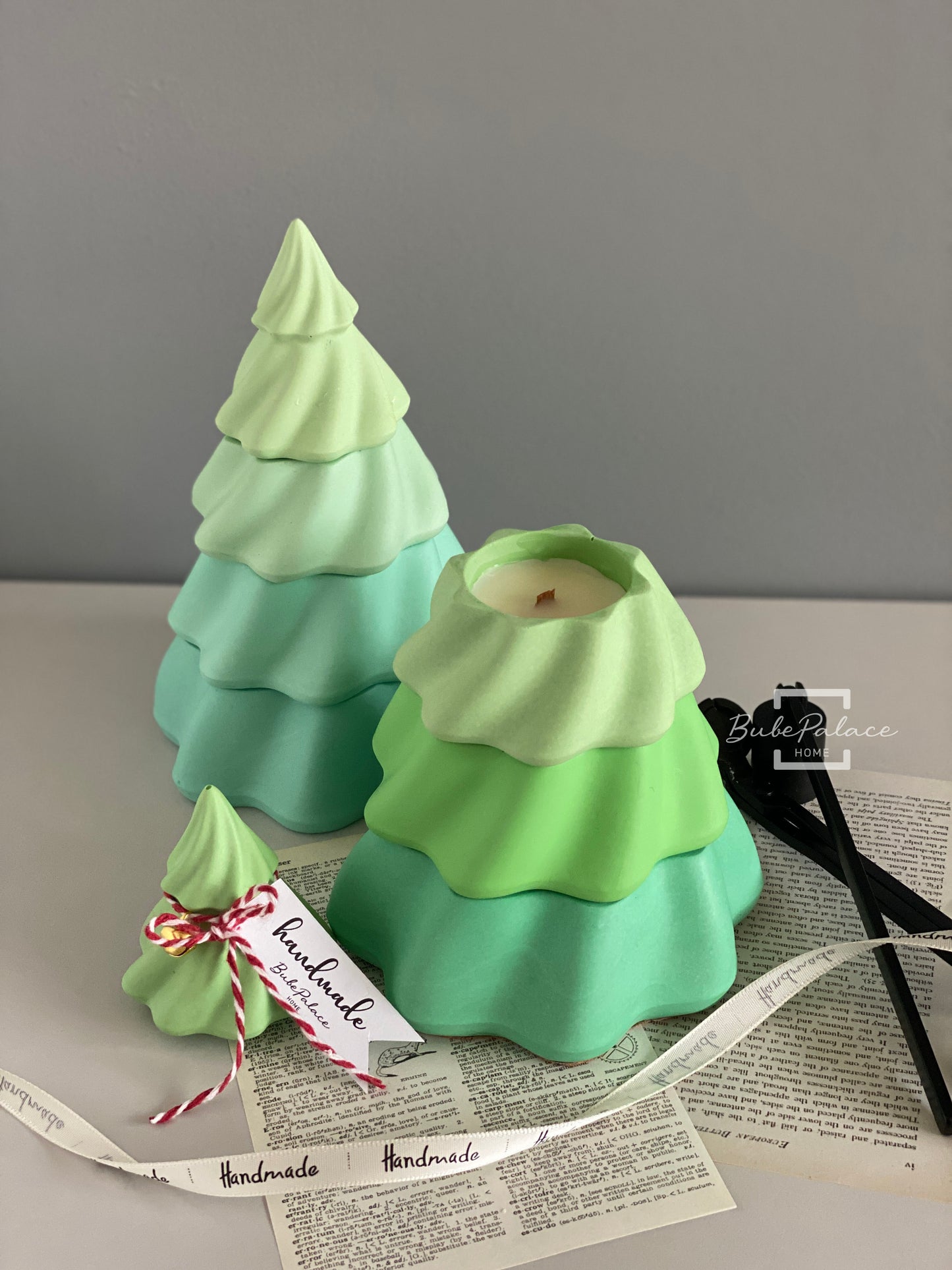 Handcrafted 3-Tier Christmas Tree Scents Candle