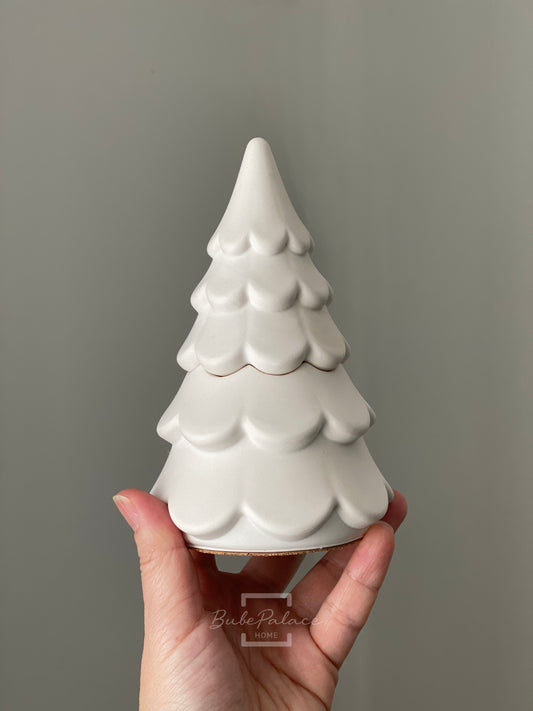 Christmas Tree-Shaped Candle with Lid