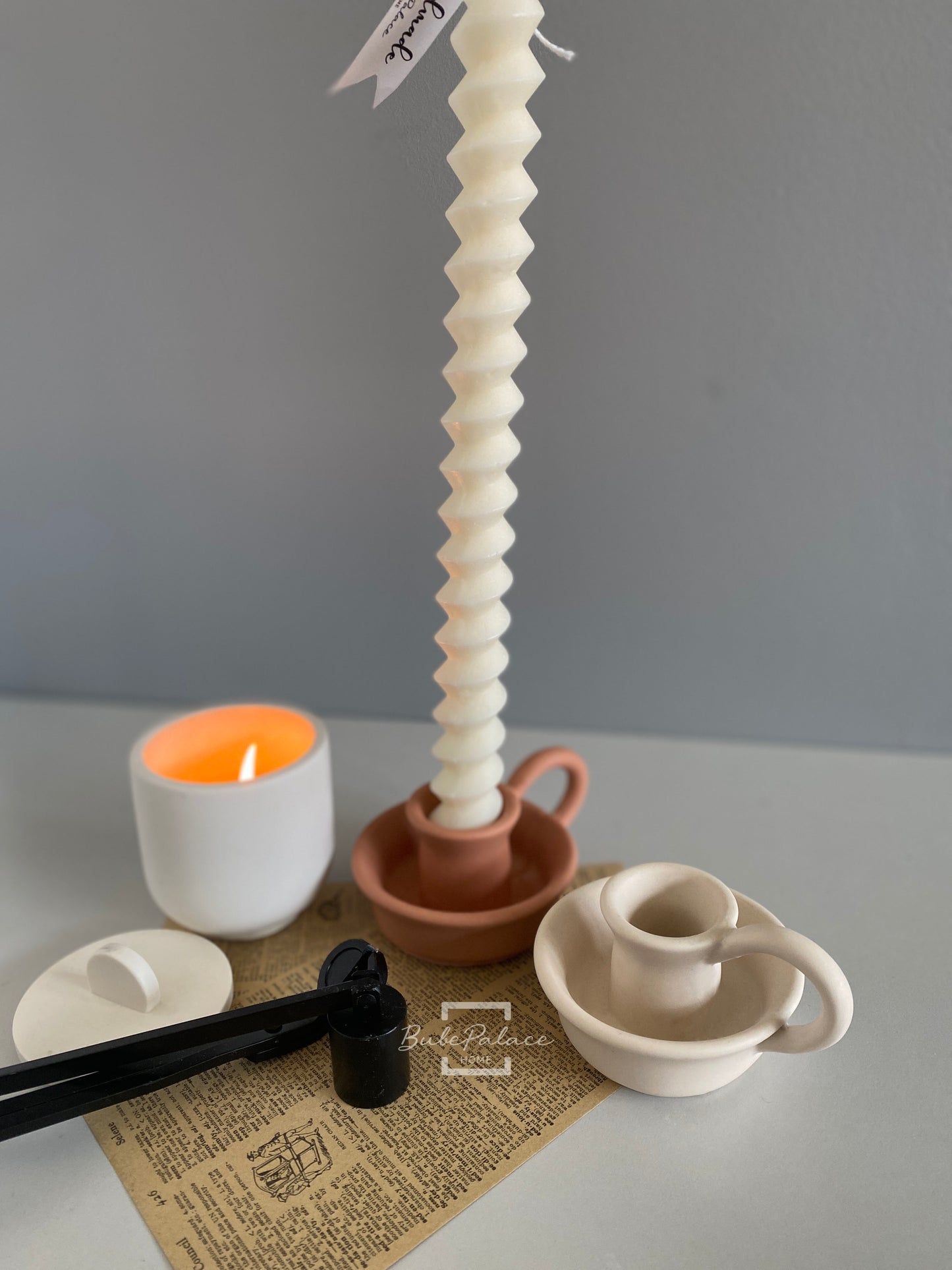 Handcrafted Vintage Teacup Shaped Taper Candle Holder