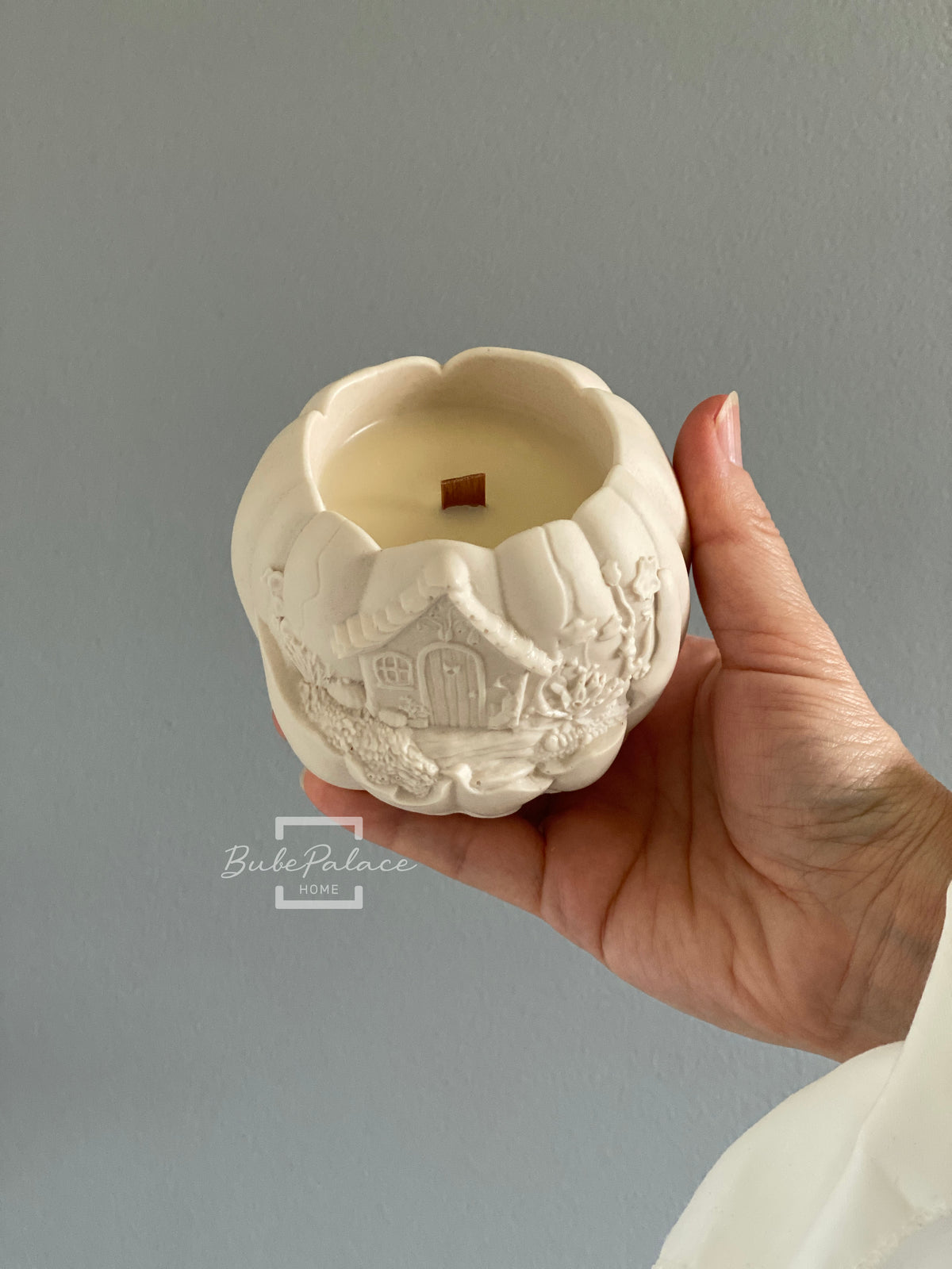 Handcrafted Pumpkin Cottage Container Candle