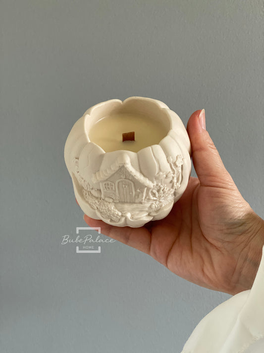 Handcrafted Pumpkin Cottage Container Candle