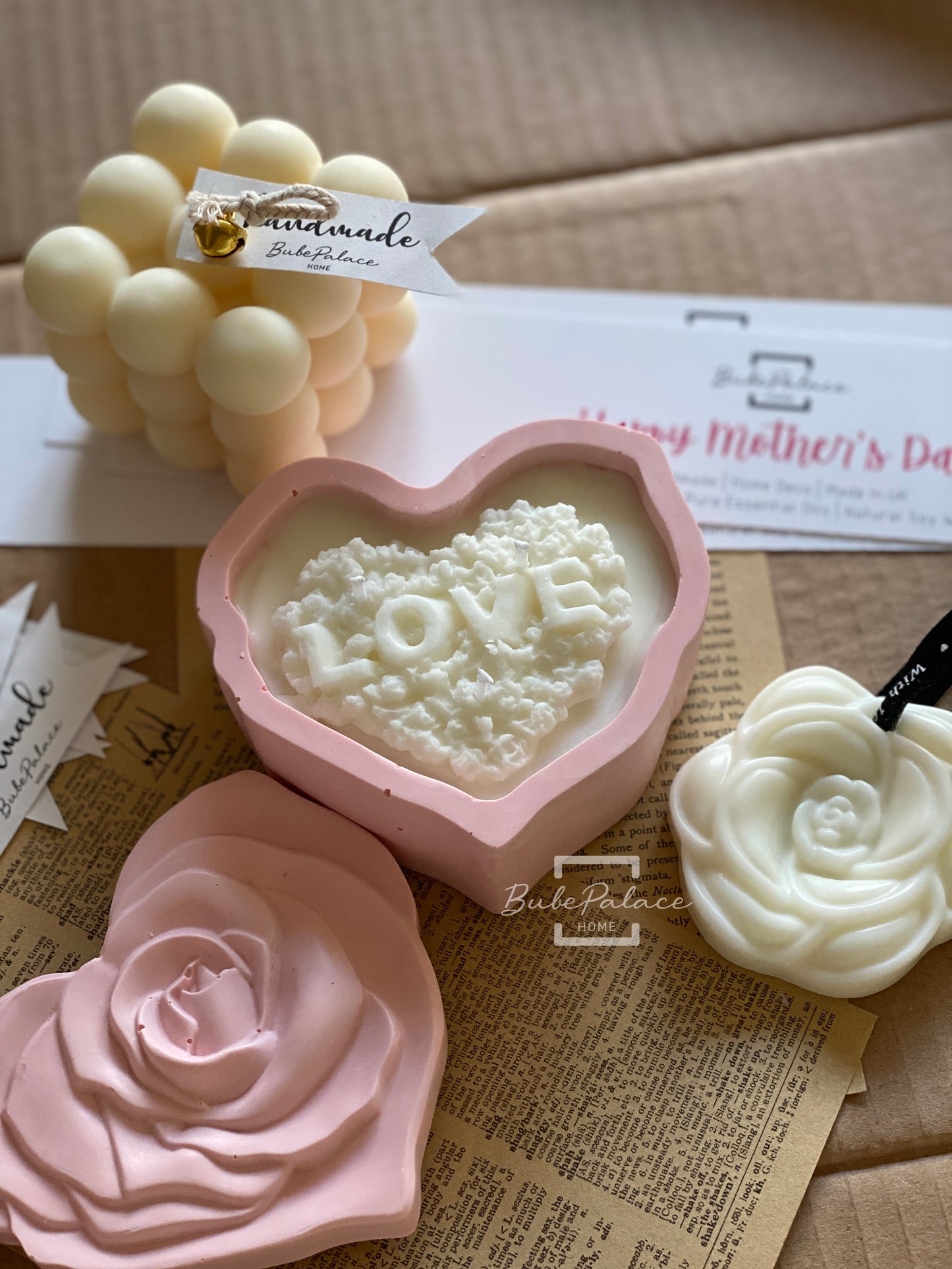 Heart-shaped container scented candle