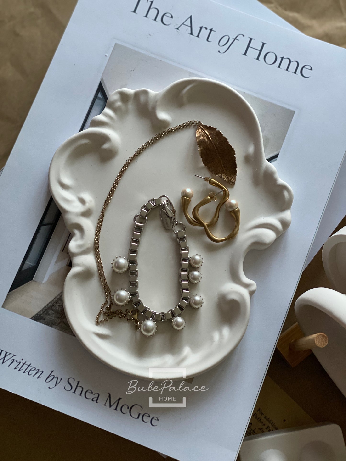 Vintage European style lace embossed tray