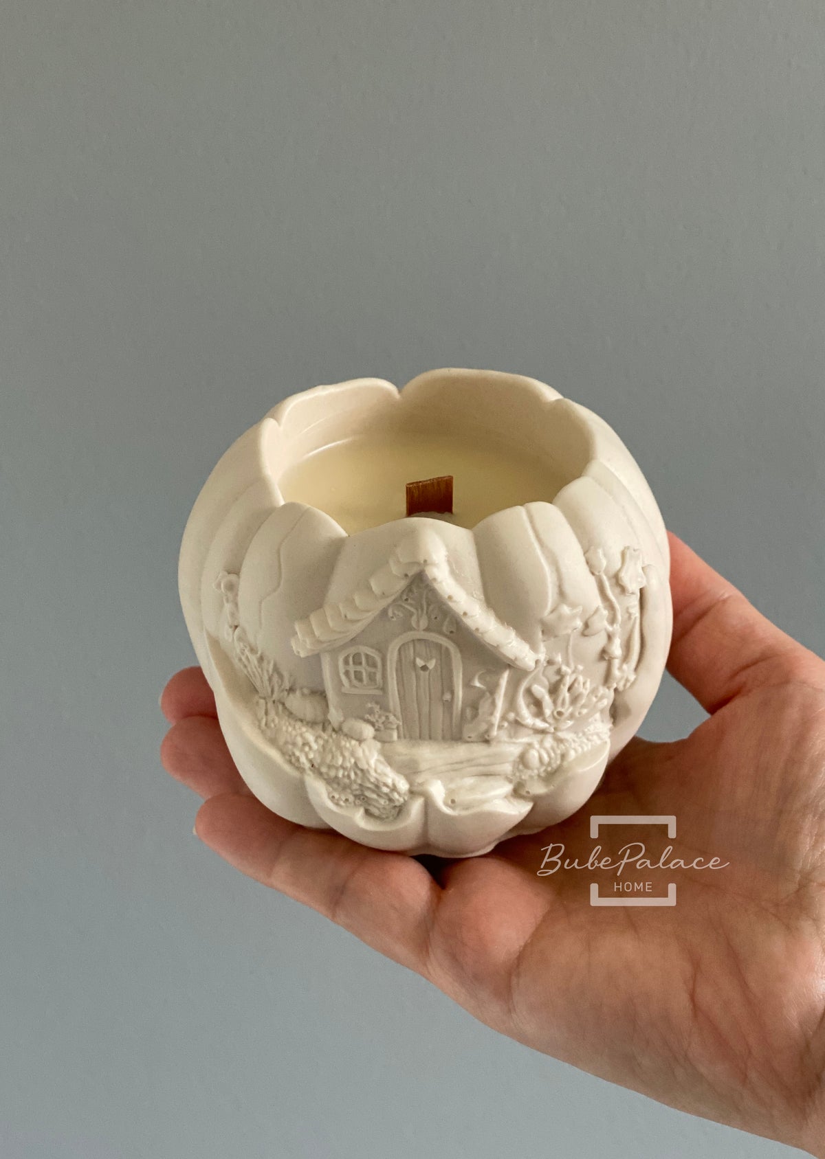 Handcrafted Pumpkin Cottage Container Candle