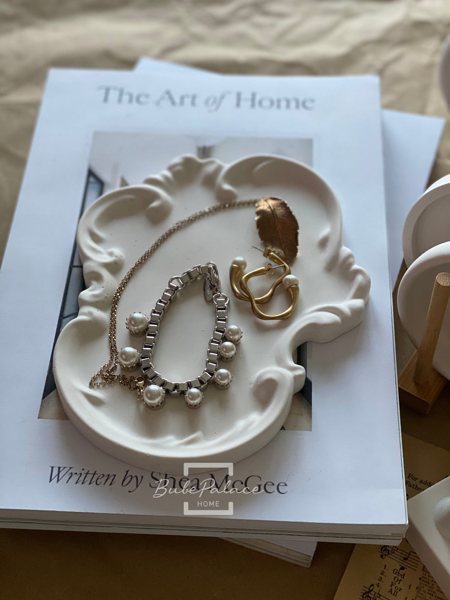 Vintage European style lace embossed tray