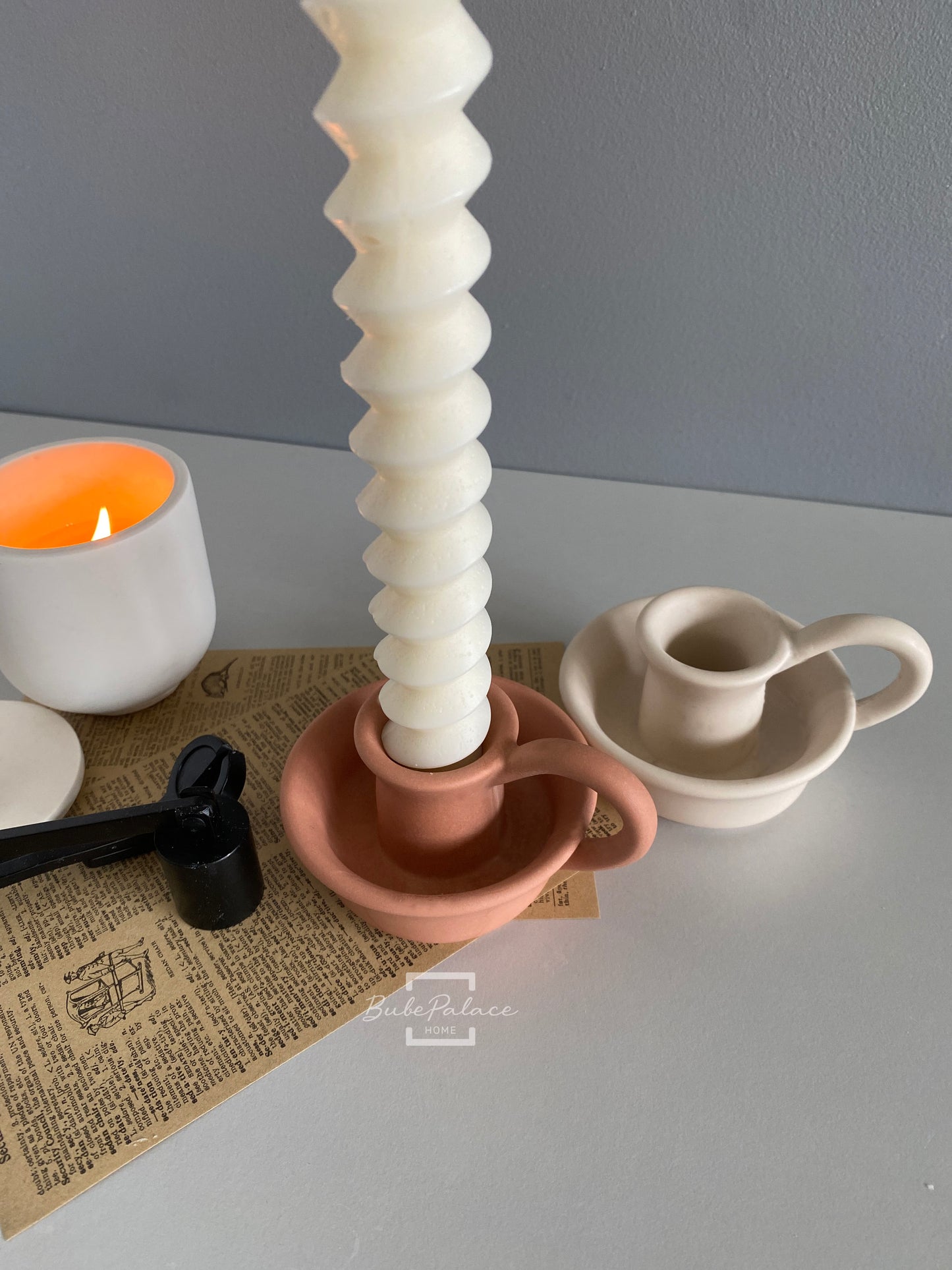 Handcrafted Vintage Teacup Shaped Taper Candle Holder