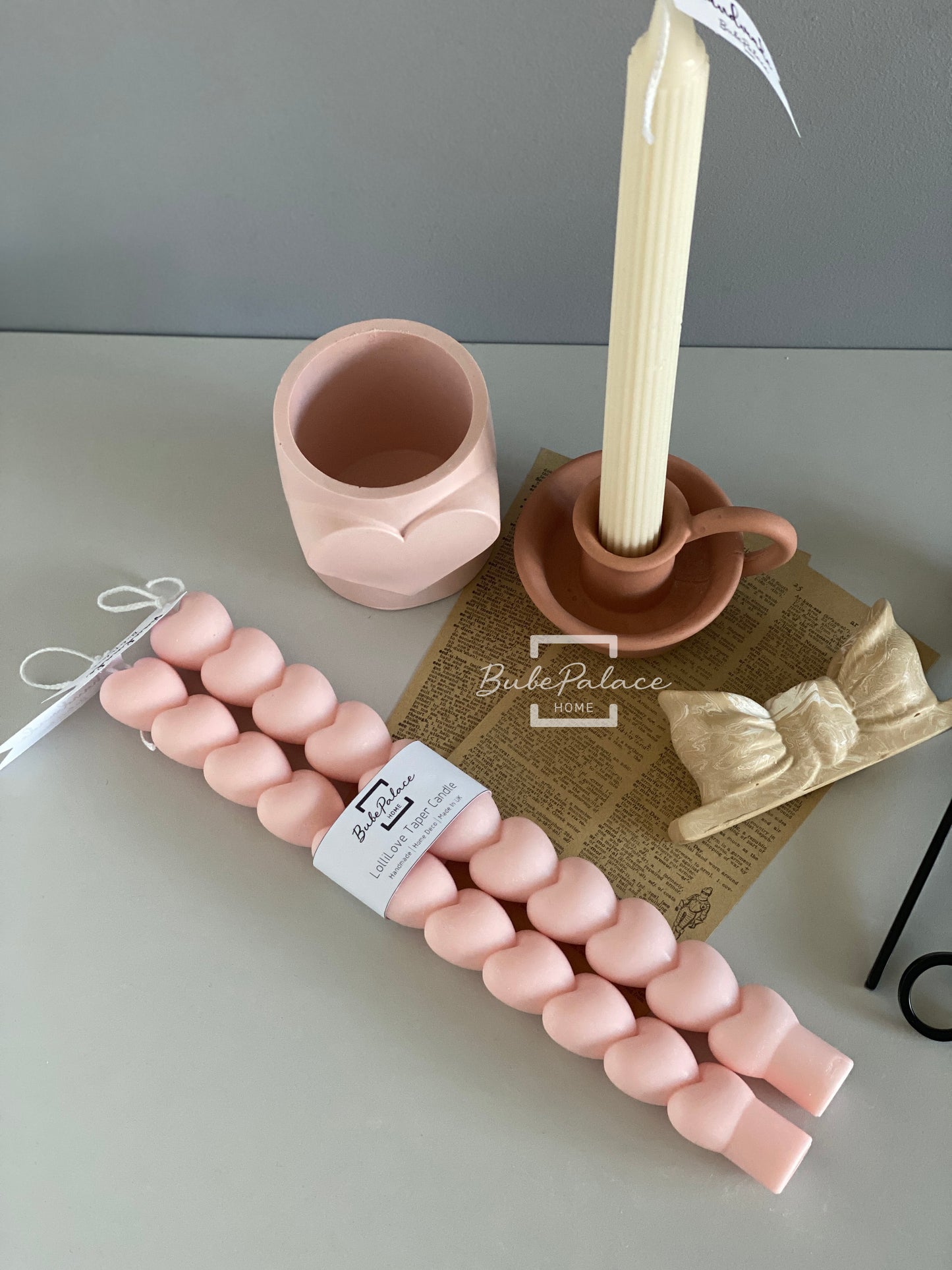 Heart-shape Taper Candle Set of 2