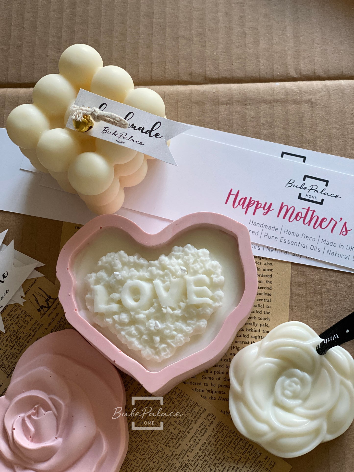 Heart-shaped container scented candle