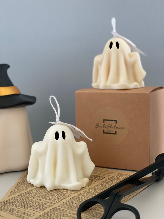 Ghost Halloween Pillar Candle