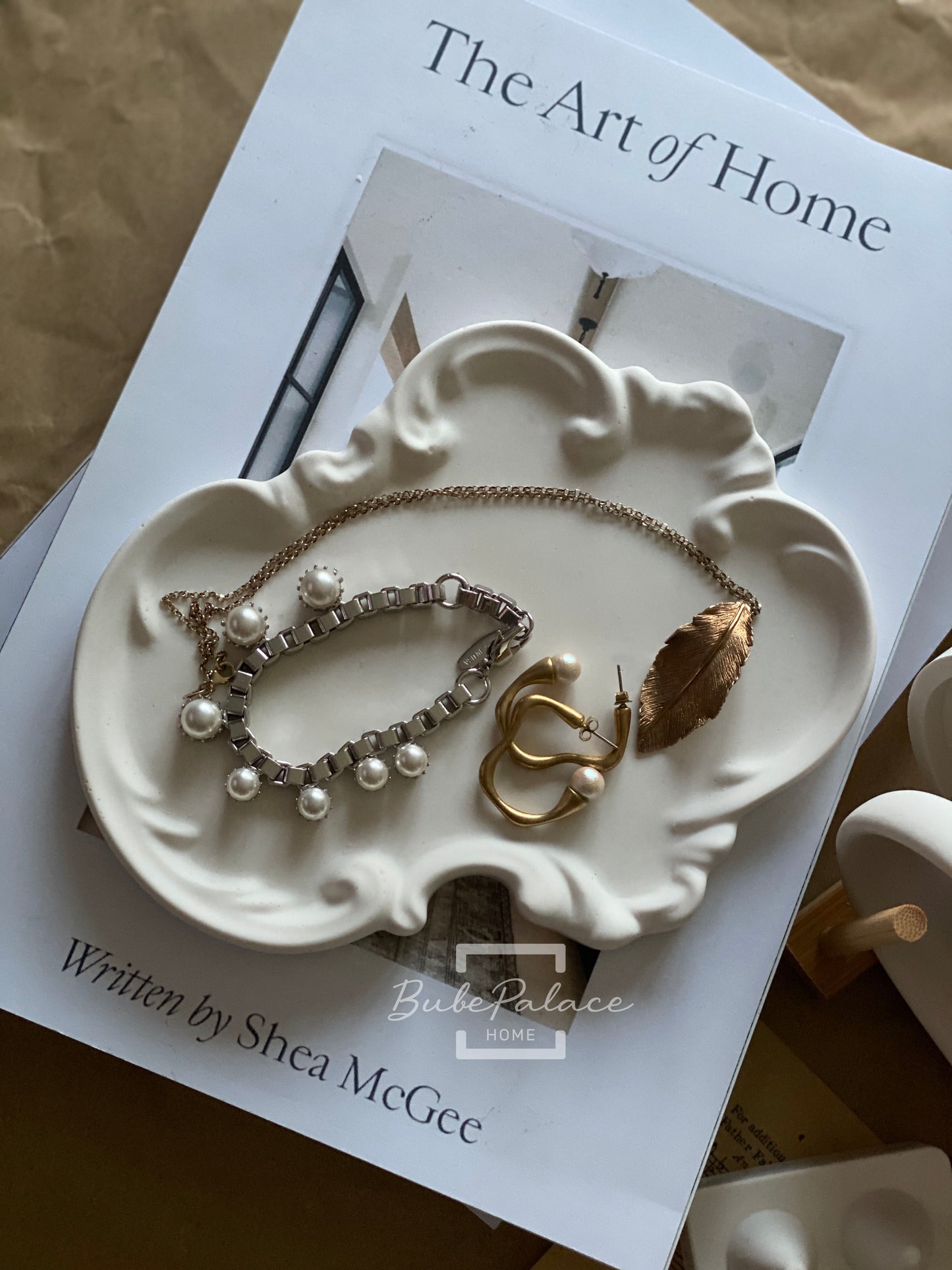 Vintage European style lace embossed tray