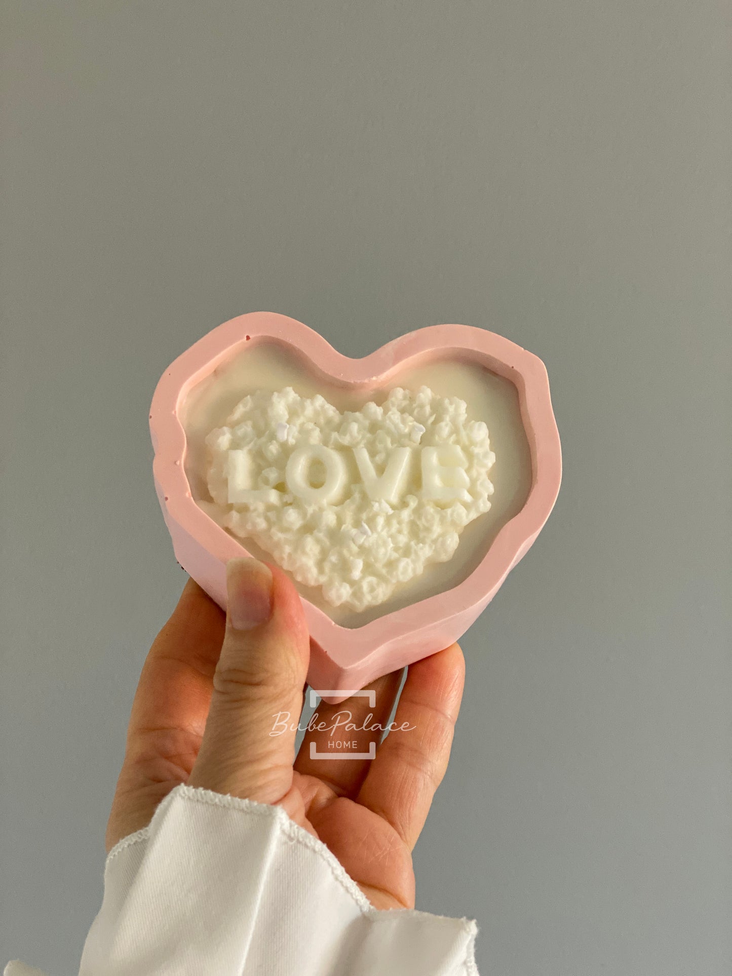 Heart-shaped container scented candle