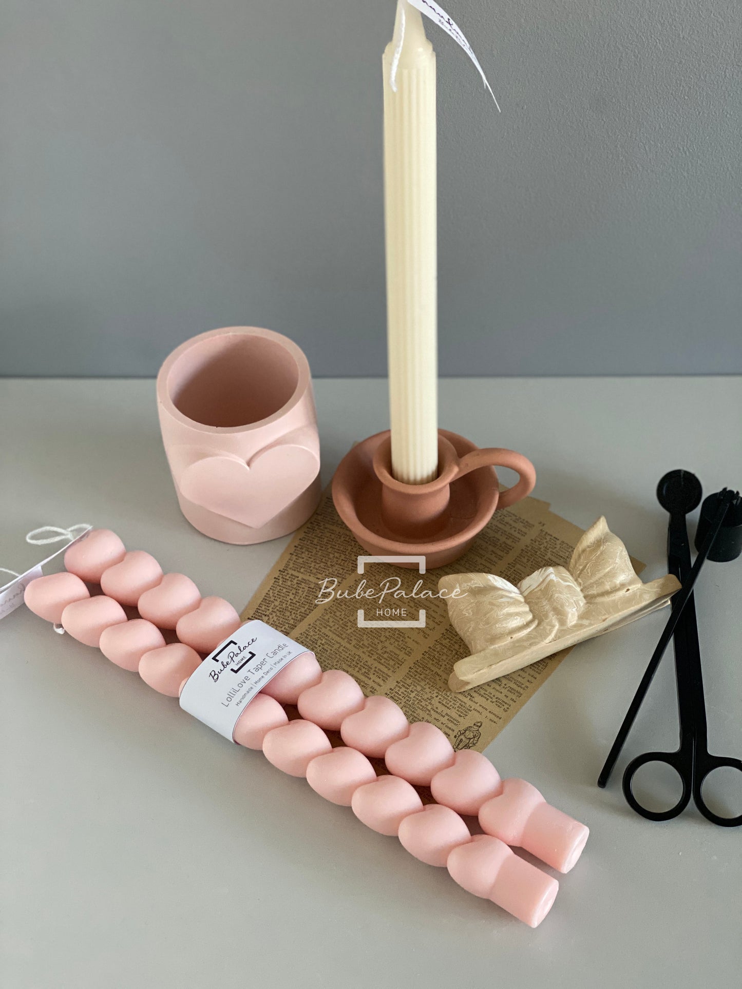 Heart-shape Taper Candle Set of 2