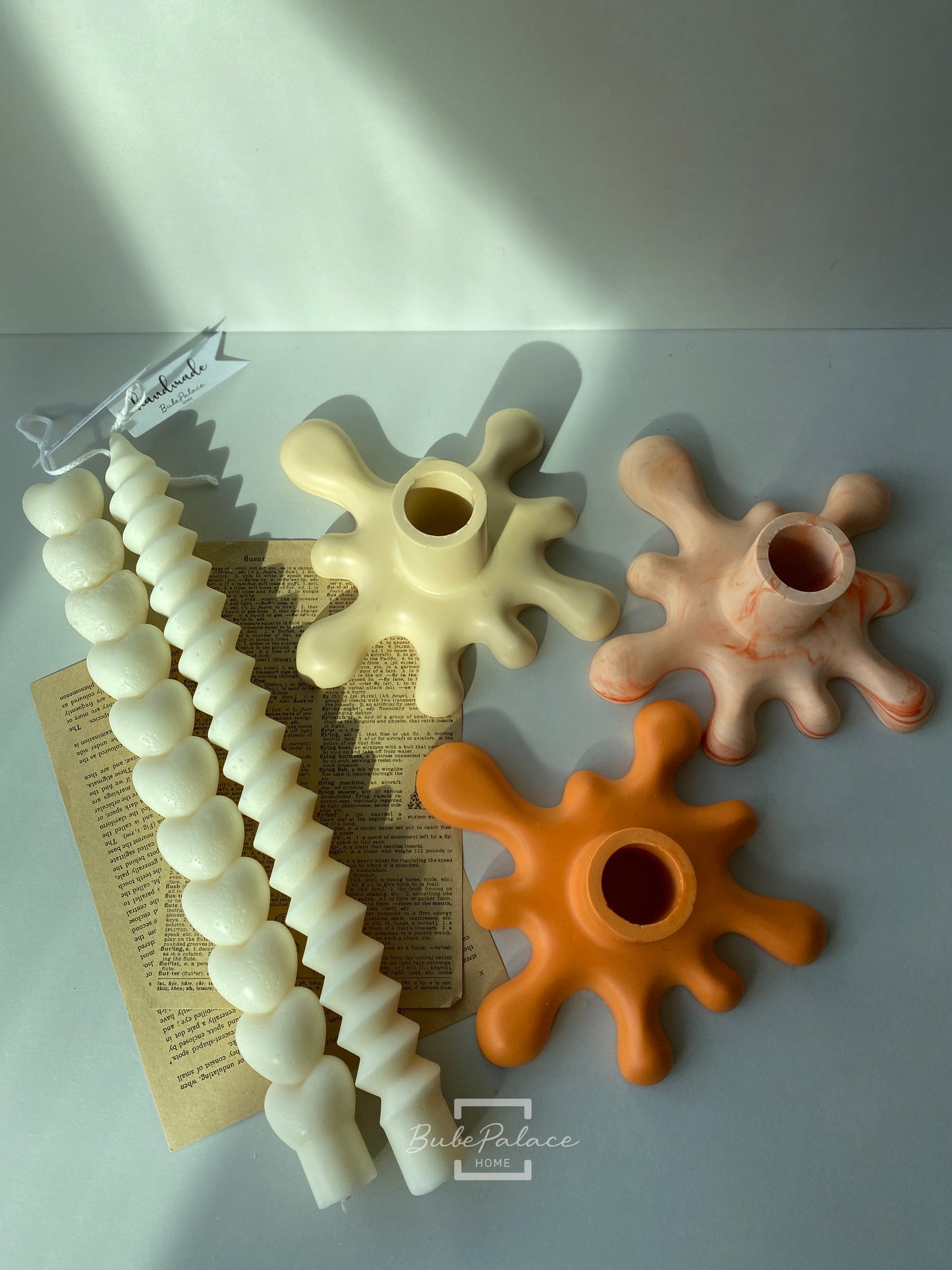 Handcrafted Wax Flowing Taper Candle Holder
