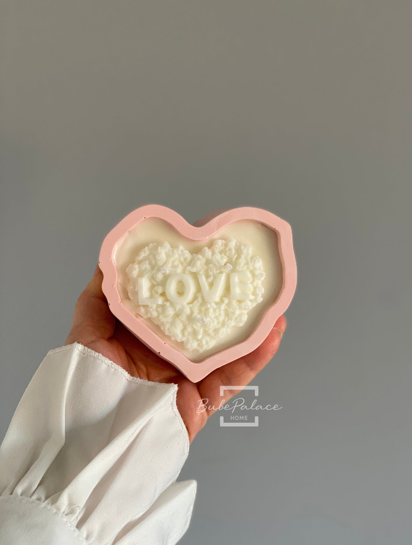 Heart-shaped container scented candle
