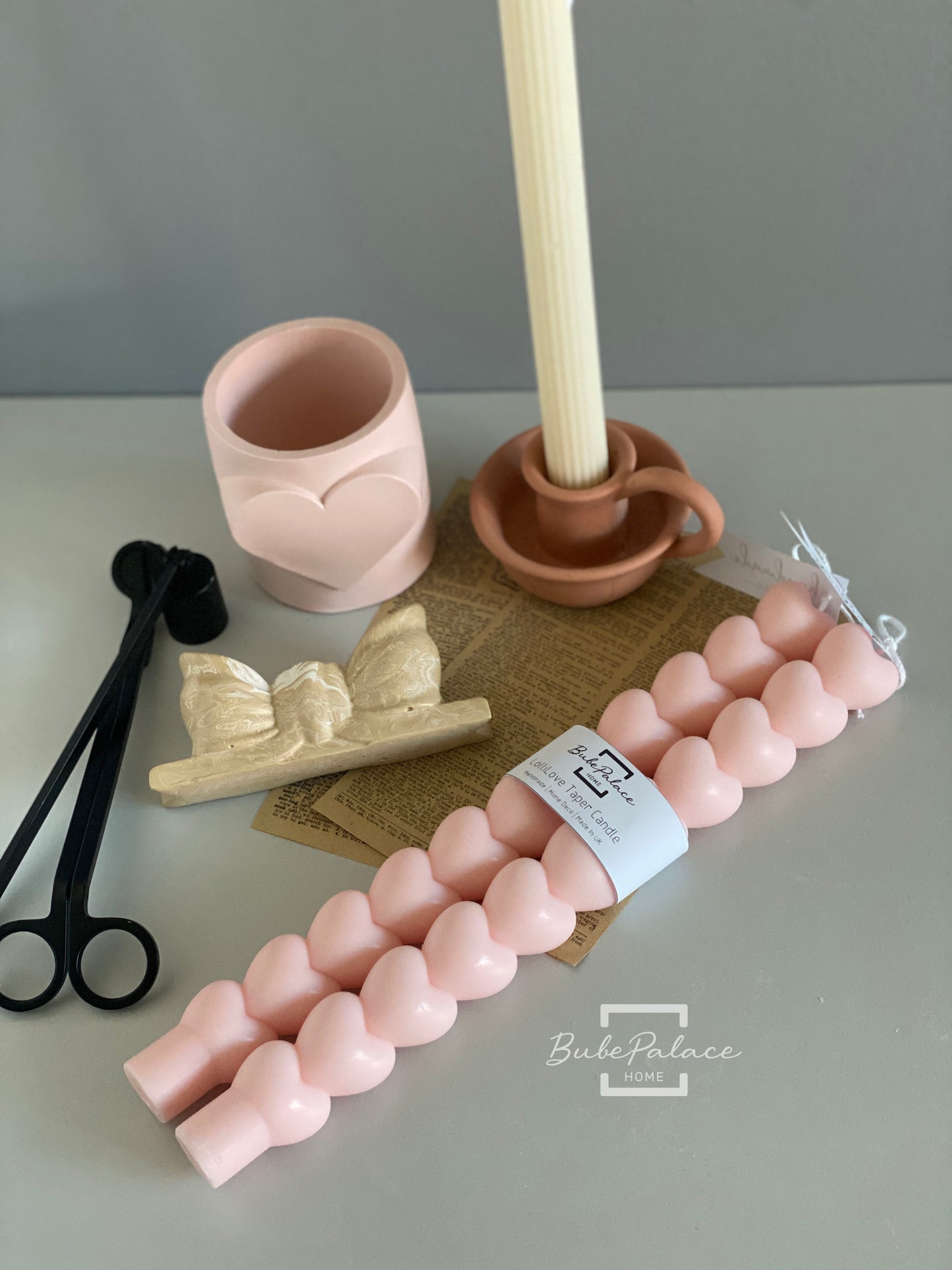 Heart-shape Taper Candle Set of 2