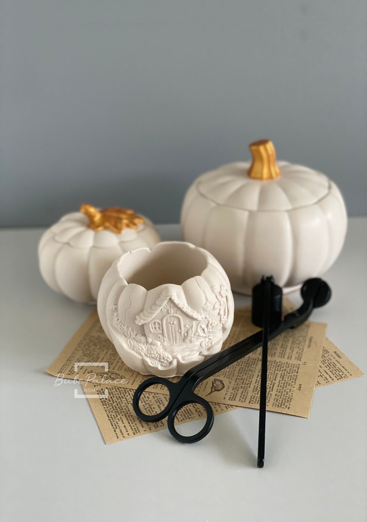 Handcrafted Pumpkin Cottage Container Candle