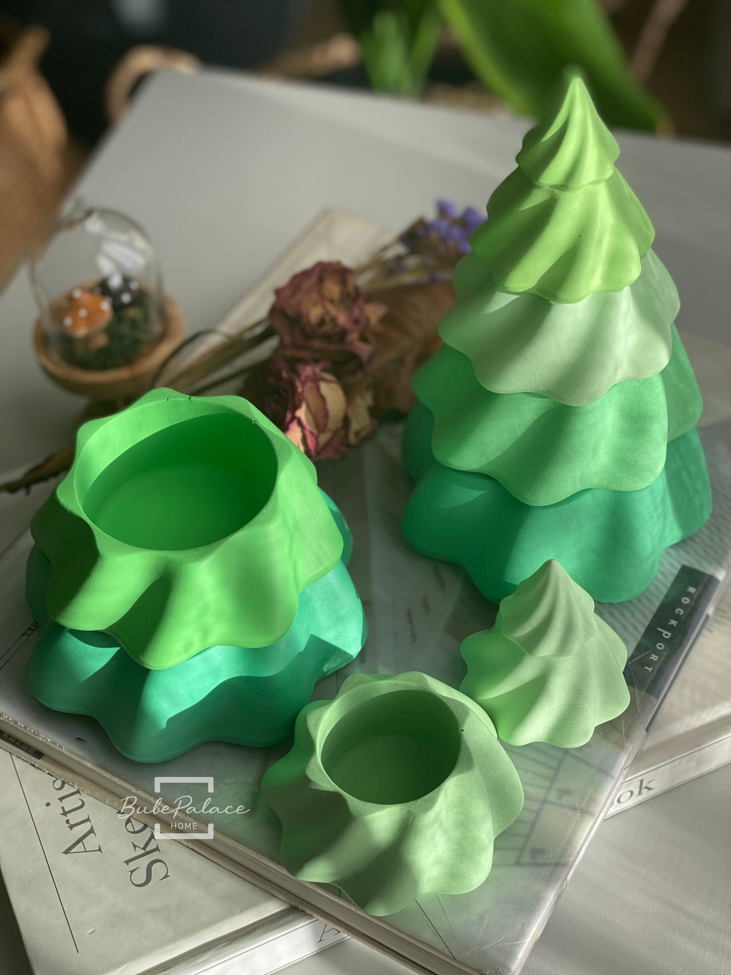 Handcrafted 3-Tier Christmas Tree Scents Candle