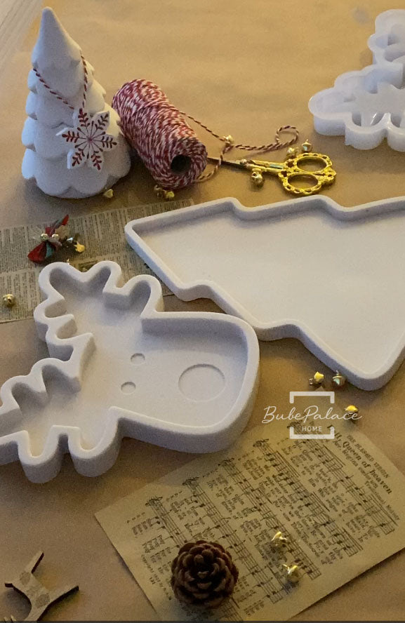 Handcrafted Reindeer Decor Tray