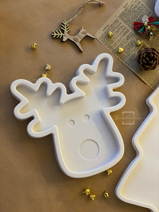 Handcrafted Reindeer Decor Tray