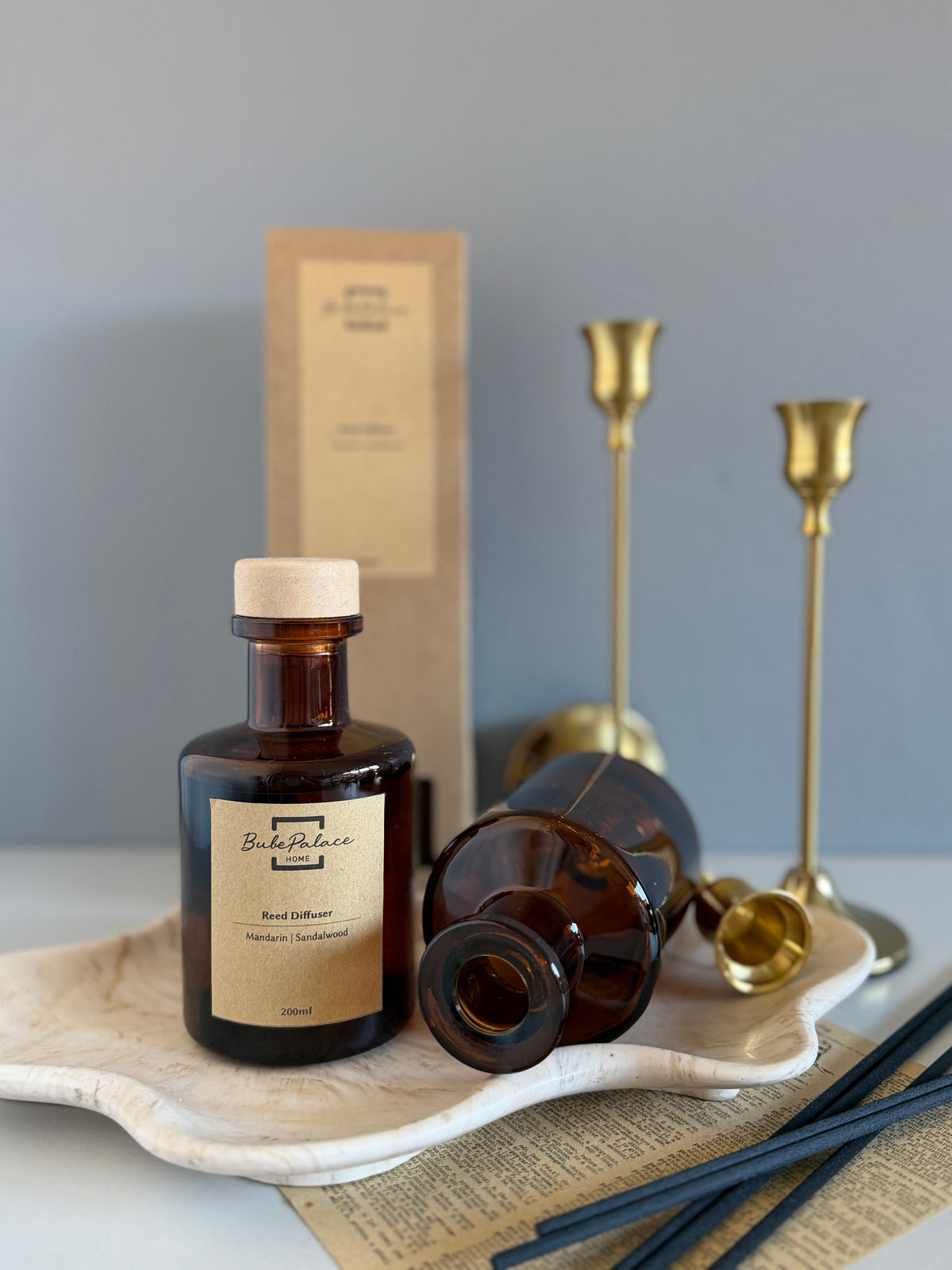 Highly scented luxury reed diffuser with amber bottle | 200ml